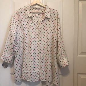 C.J. Banks Linen Button Down Shirt. 3X